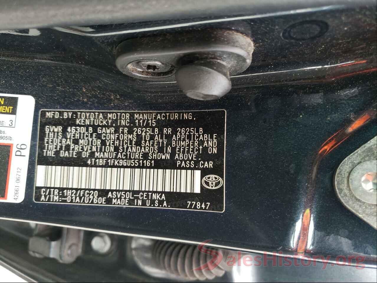 4T1BF1FK9GU551161 2016 TOYOTA CAMRY