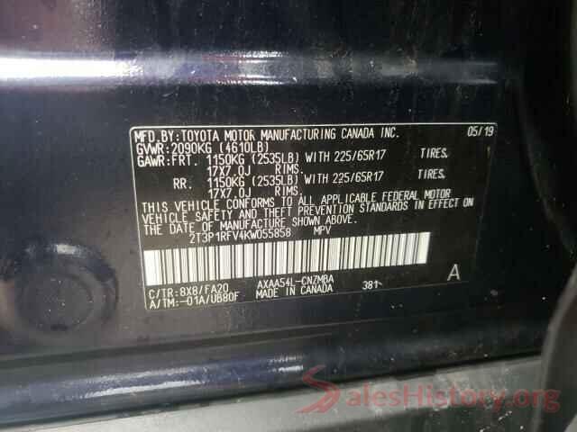 2T3P1RFV4KW055858 2019 TOYOTA RAV4