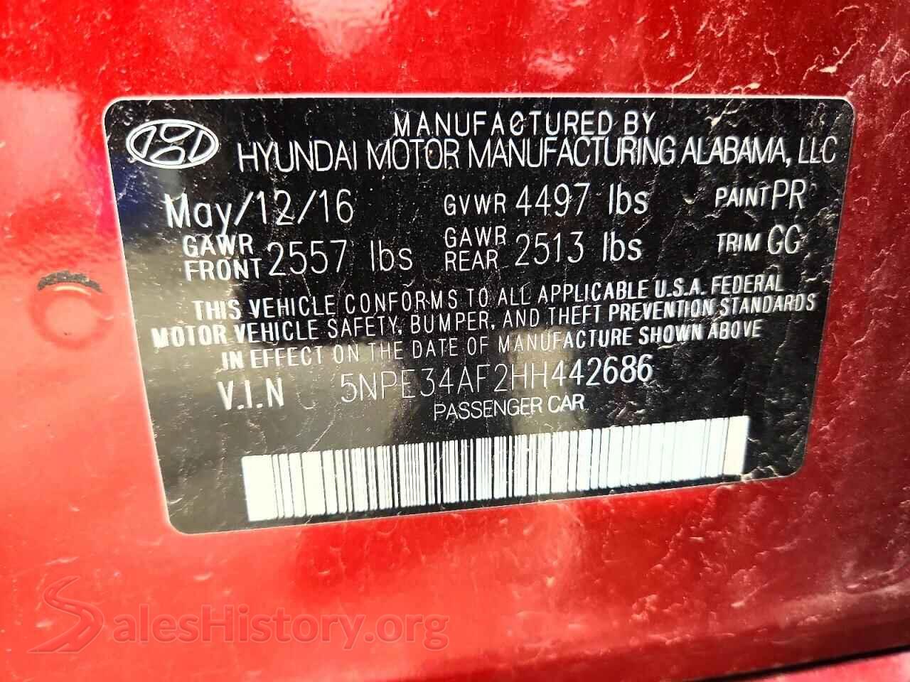 2017 HYUNDAI SONATA VIN 5NPE34AF2HH442686, wheel and tire