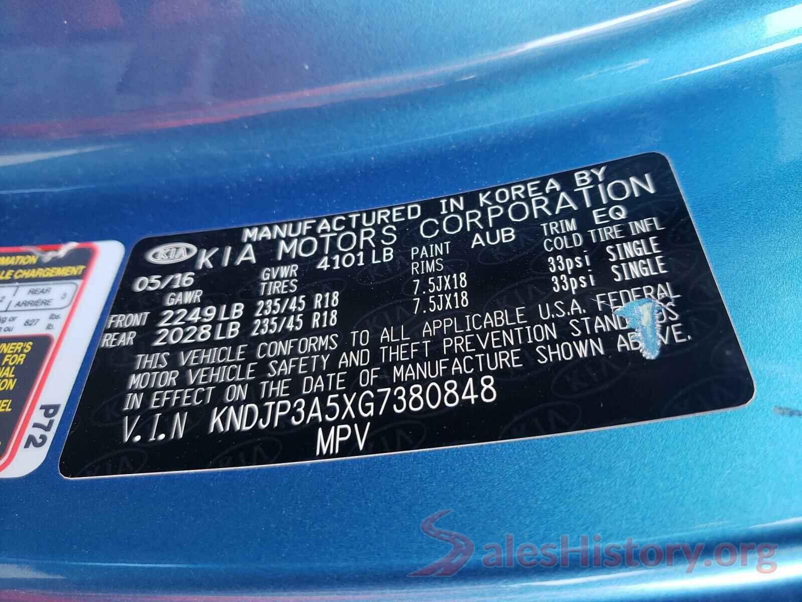 KNDJP3A5XG7380848 2016 KIA SOUL