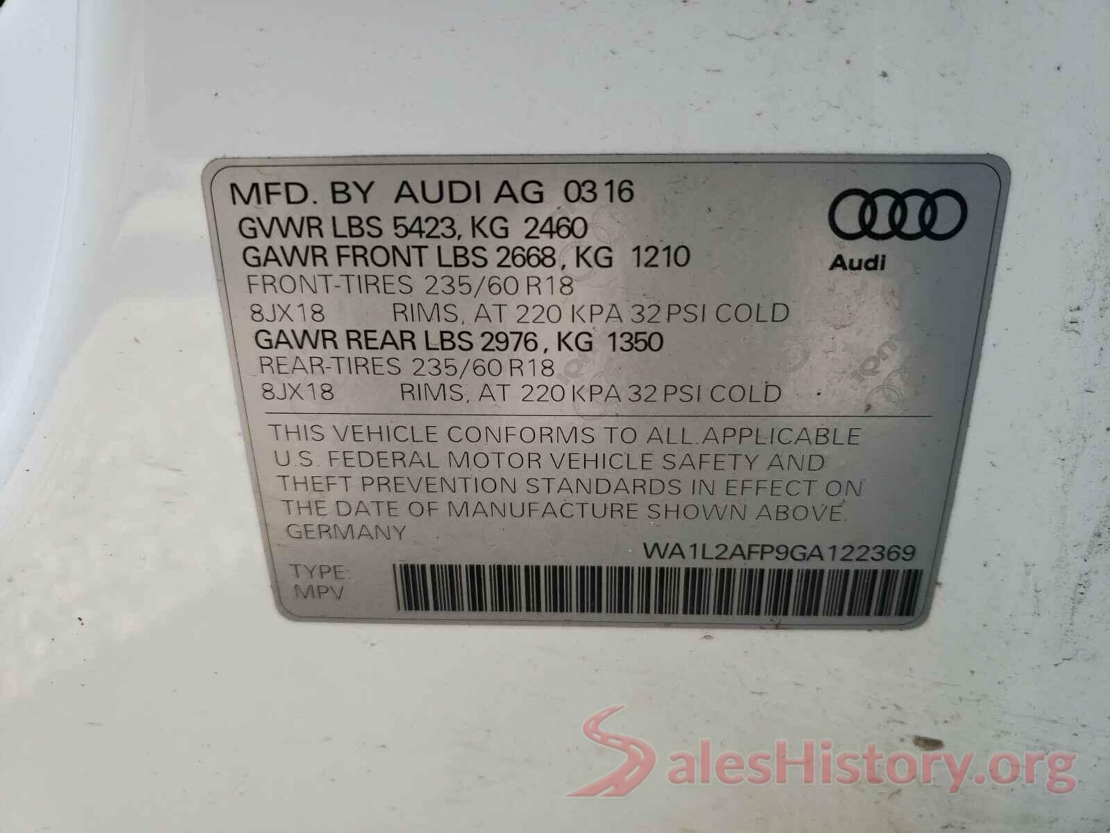 WA1L2AFP9GA122369 2016 AUDI Q5