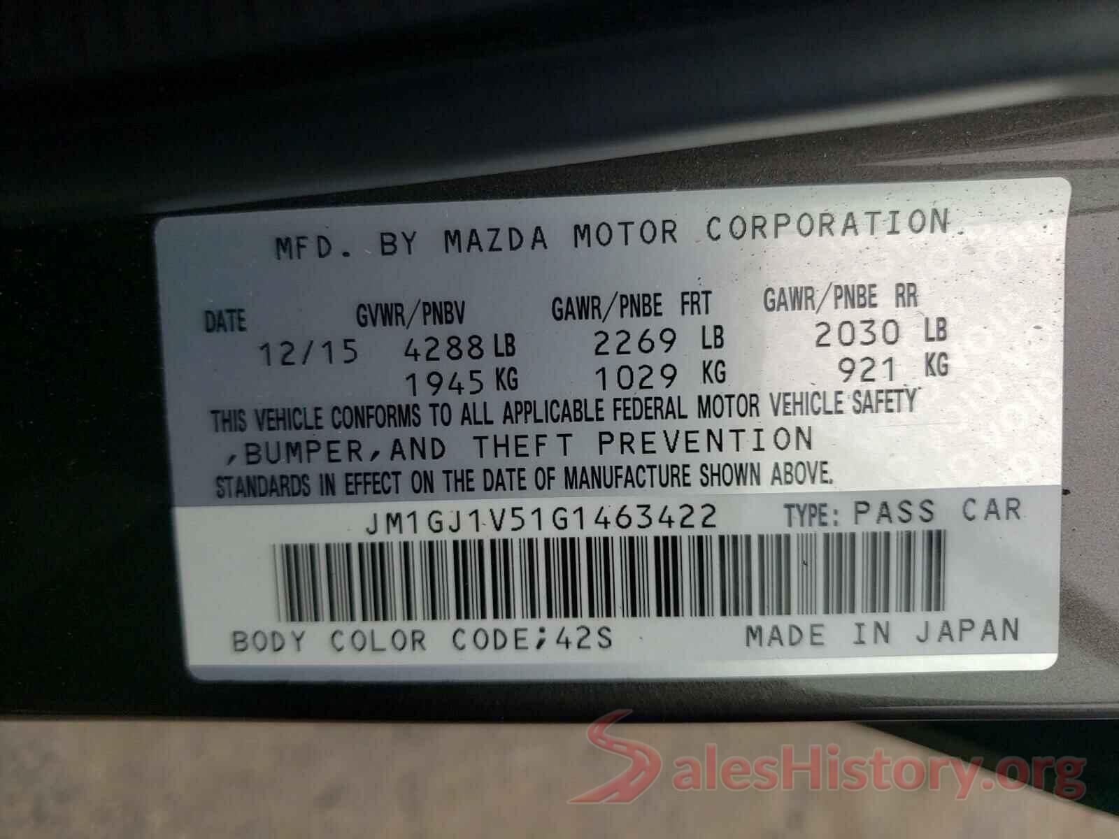 JM1GJ1V51G1463422 2016 MAZDA 6