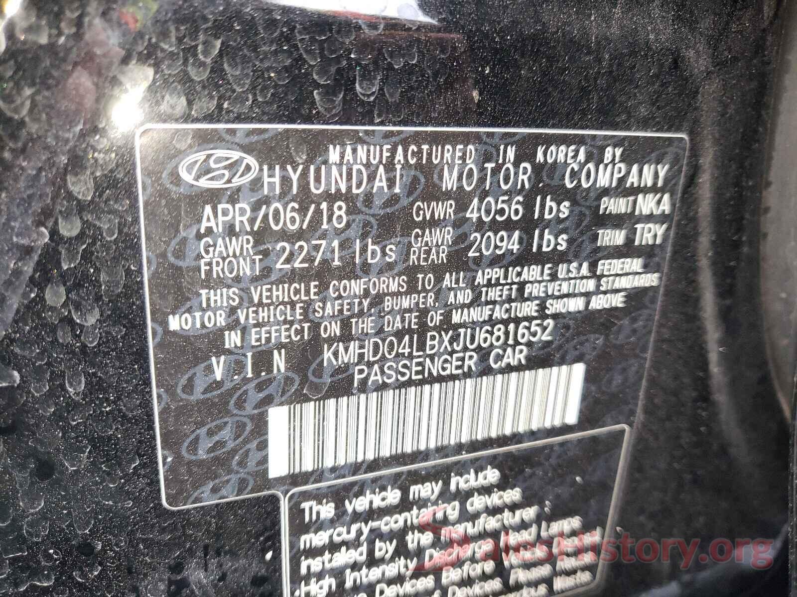 KMHD04LBXJU681652 2018 HYUNDAI ELANTRA