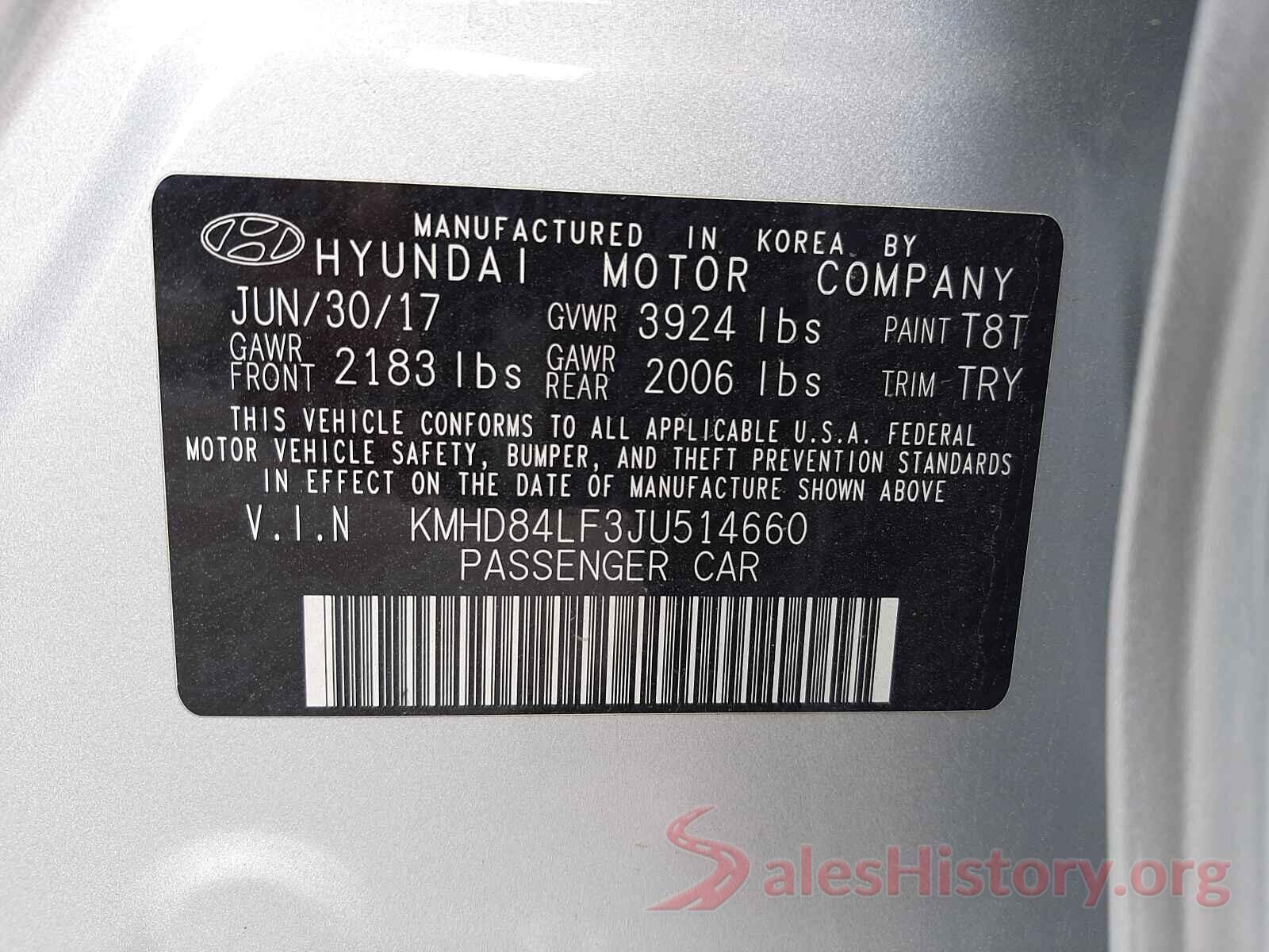 KMHD84LF3JU514660 2018 HYUNDAI ELANTRA