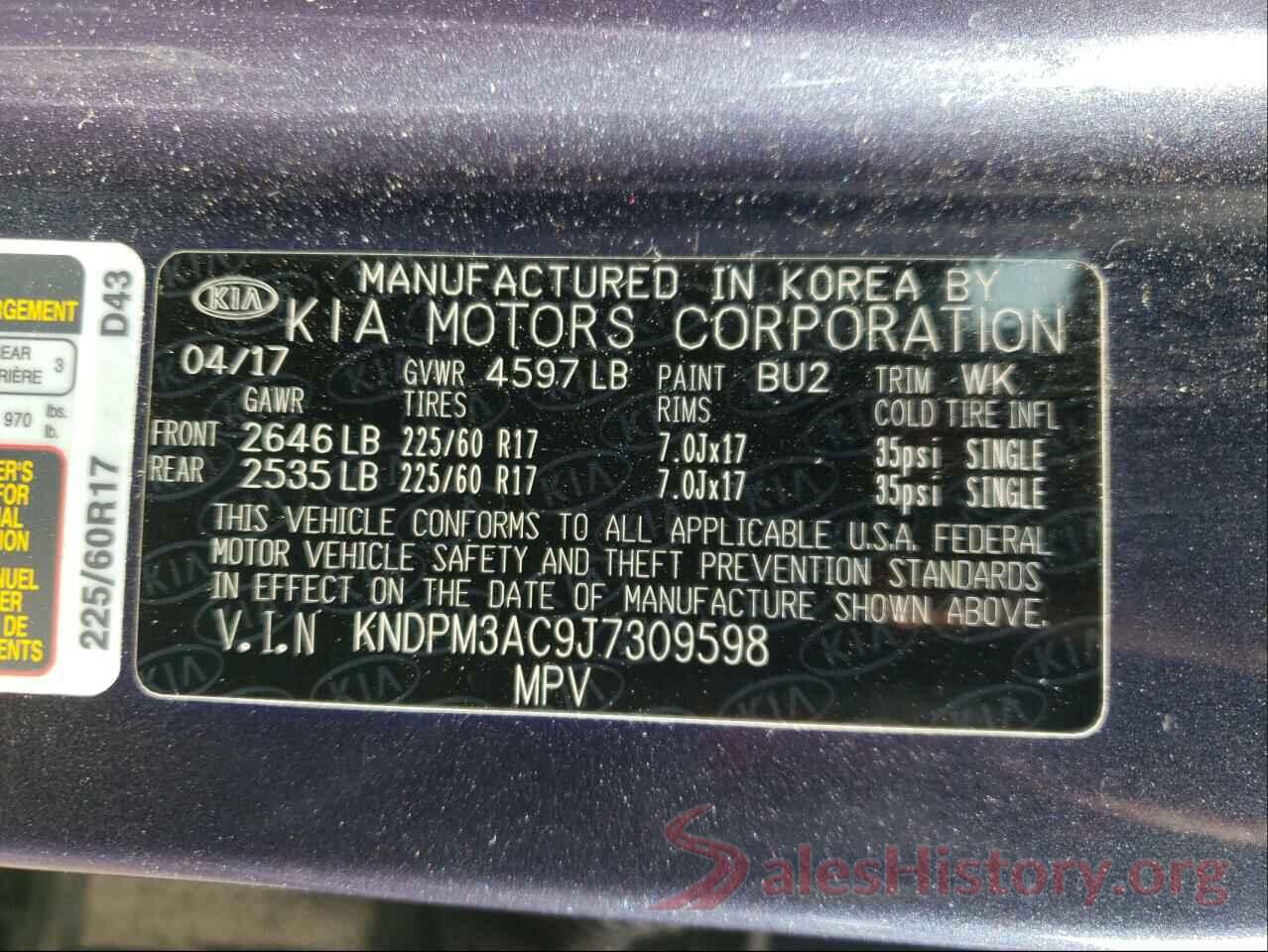 KNDPM3AC9J7309598 2018 KIA SPORTAGE