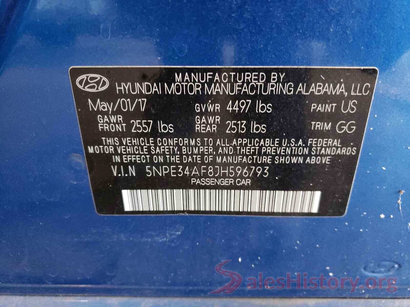 5NPE34AF8JH596793 2018 HYUNDAI SONATA