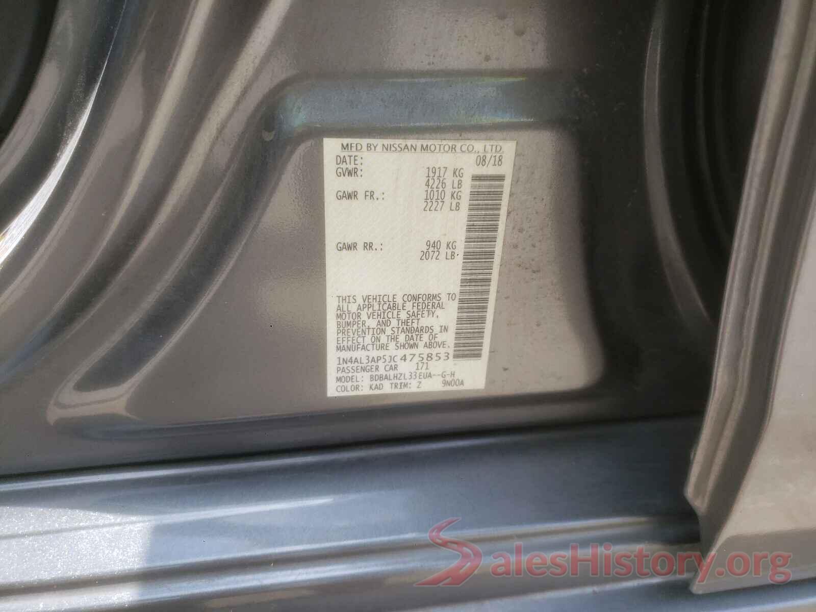 1N4AL3AP5JC475853 2018 NISSAN ALTIMA