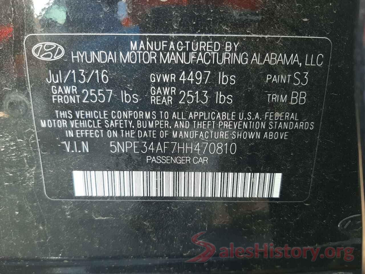 5NPE34AF7HH470810 2017 HYUNDAI SONATA