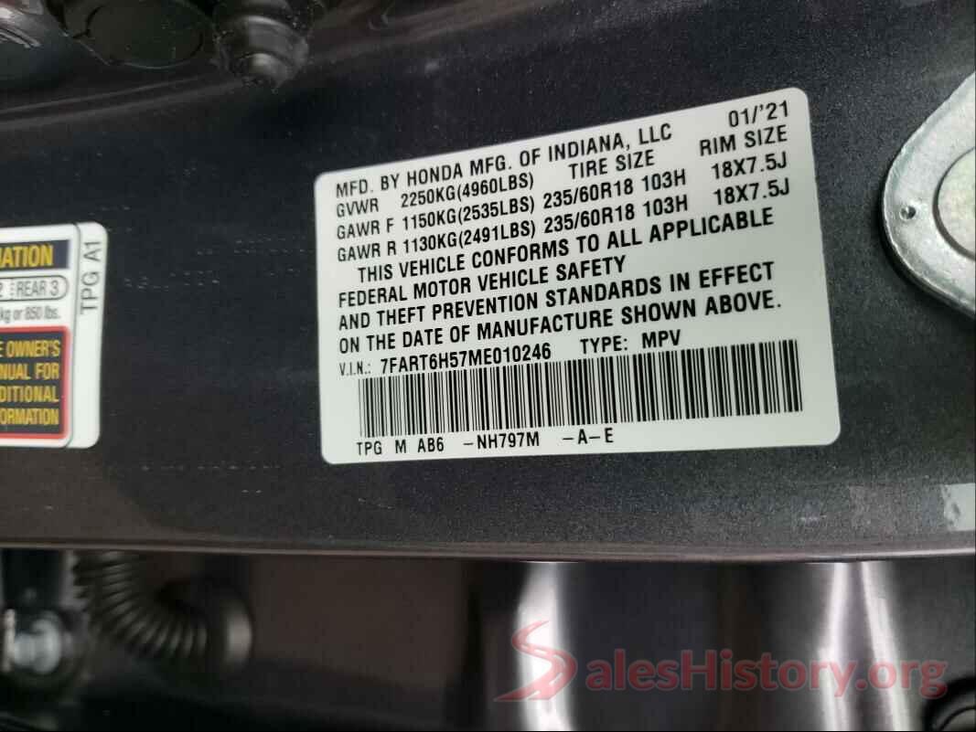 7FART6H57ME010246 2021 HONDA CRV