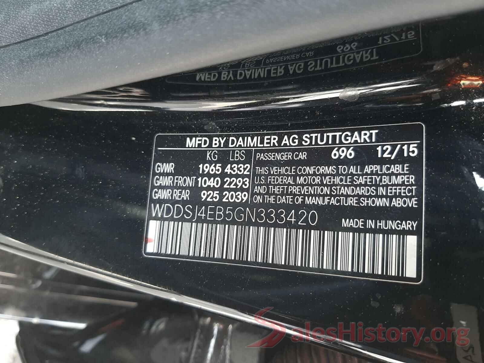 WDDSJ4EB5GN333420 2016 MERCEDES-BENZ CLA-CLASS