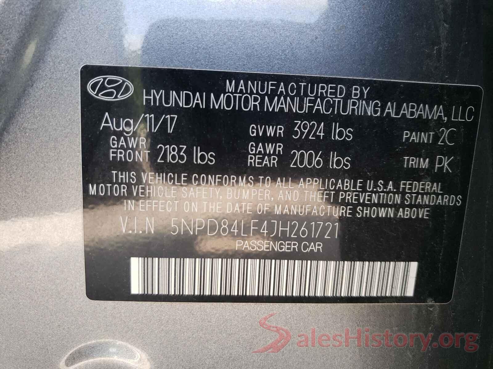 5NPD84LF4JH261721 2018 HYUNDAI ELANTRA