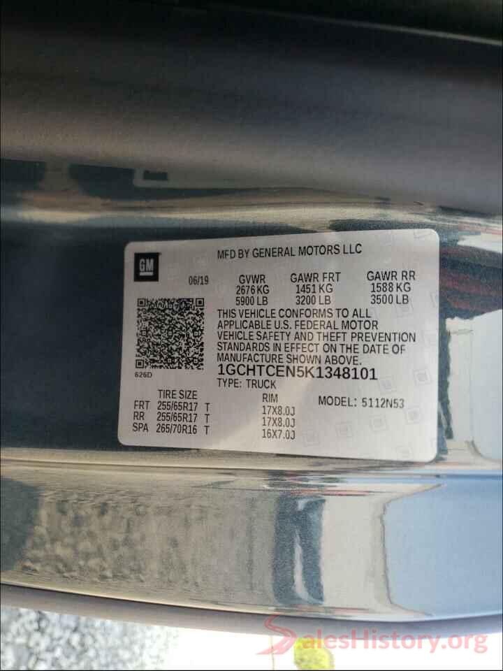 1GCHTCEN5K1348101 2019 CHEVROLET COLORADO