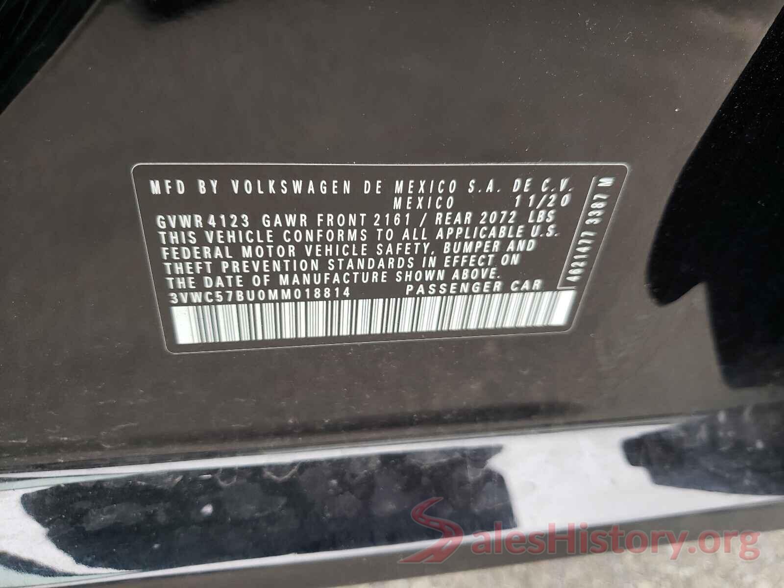 3VWC57BU0MM018814 2021 VOLKSWAGEN JETTA