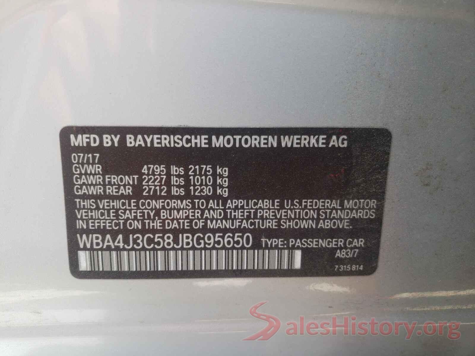 WBA4J3C58JBG95650 2018 BMW 4 SERIES