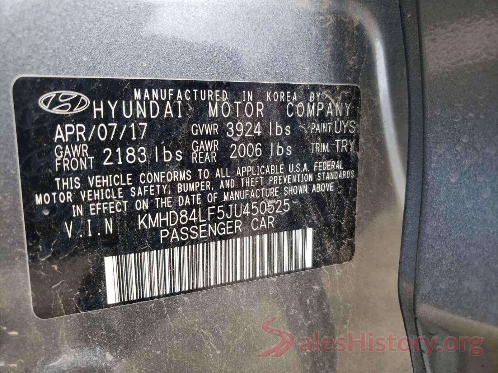 KMHD84LF5JU450525 2018 HYUNDAI ELANTRA