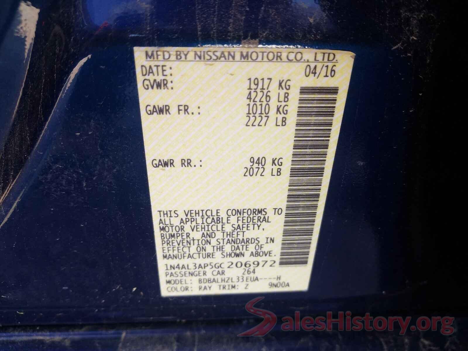 1N4AL3AP5GC206972 2016 NISSAN ALTIMA