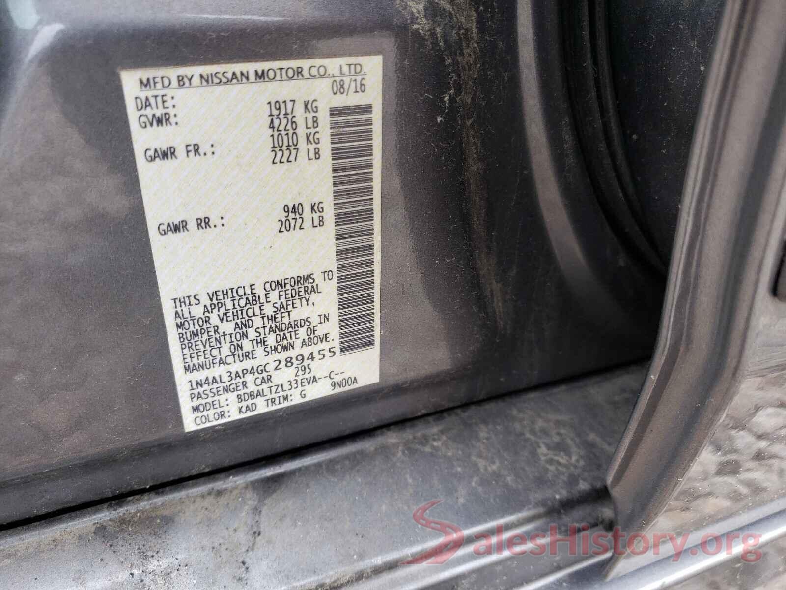 1N4AL3AP4GC289455 2016 NISSAN ALTIMA