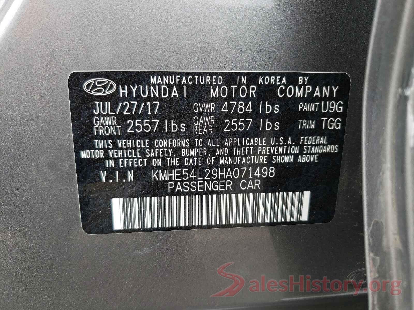 KMHE54L29HA071498 2017 HYUNDAI SONATA