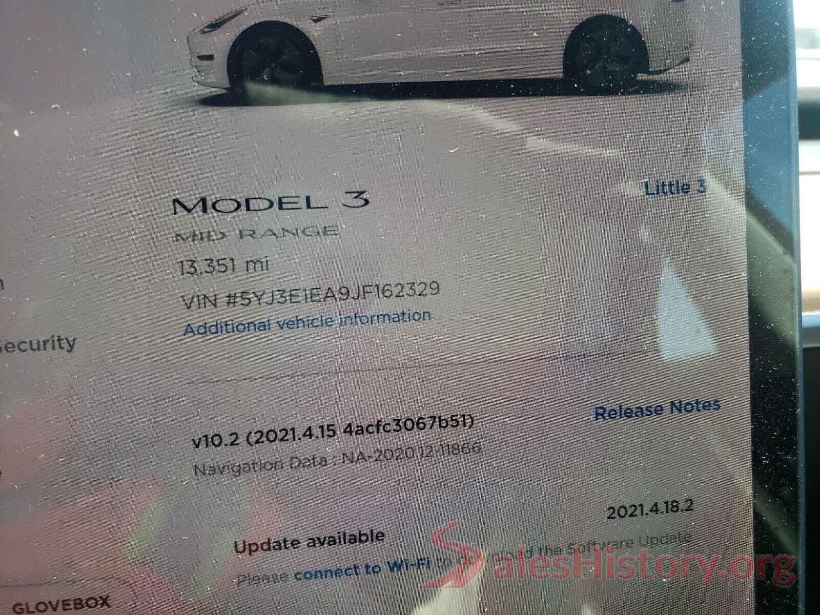 5YJ3E1EA9JF162329 2018 TESLA MODEL 3