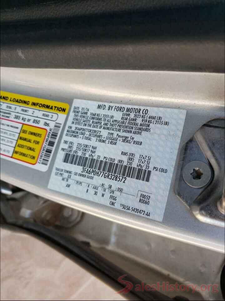 3FA6P0H77GR328572 2016 FORD FUSION