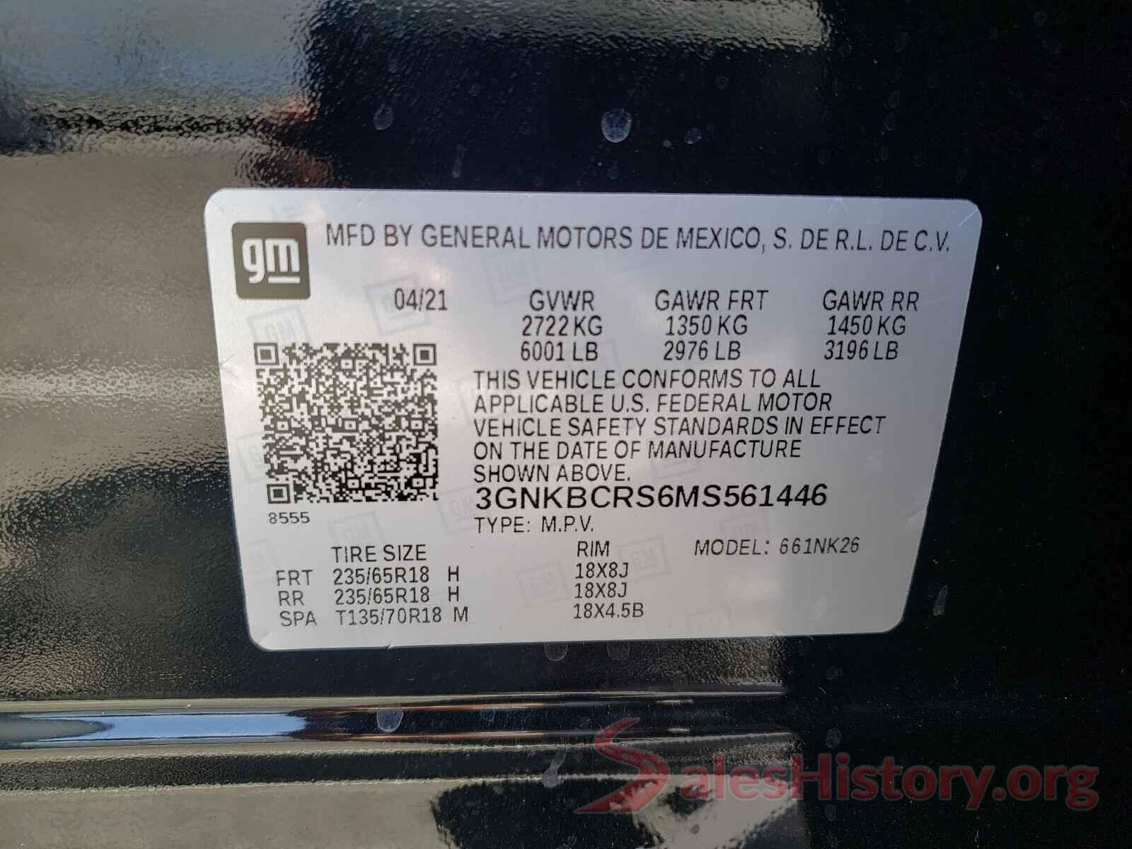 3GNKBCRS6MS561446 2021 CHEVROLET BLAZER