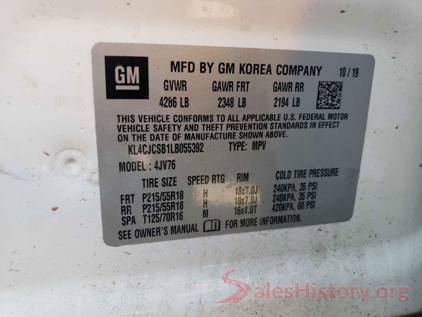 KL4CJCSB1LB055392 2020 BUICK ENCORE