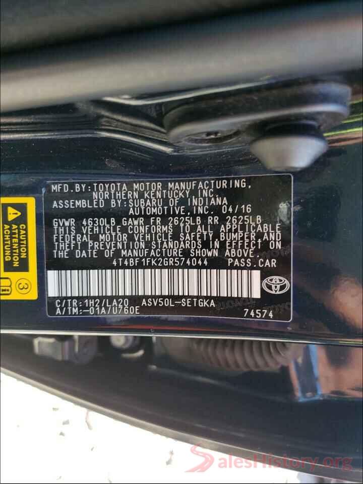 4T4BF1FK2GR574044 2016 TOYOTA CAMRY