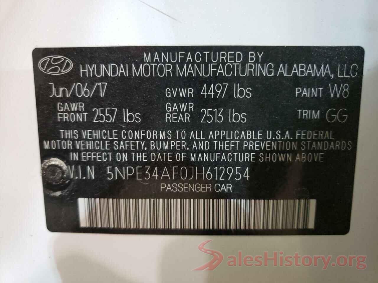 5NPE34AF0JH612954 2018 HYUNDAI SONATA