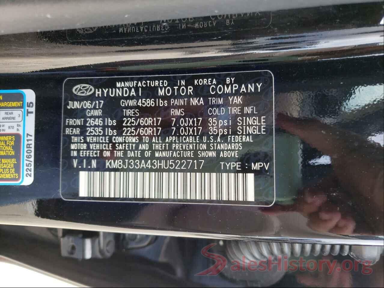 KM8J33A43HU522717 2017 HYUNDAI TUCSON