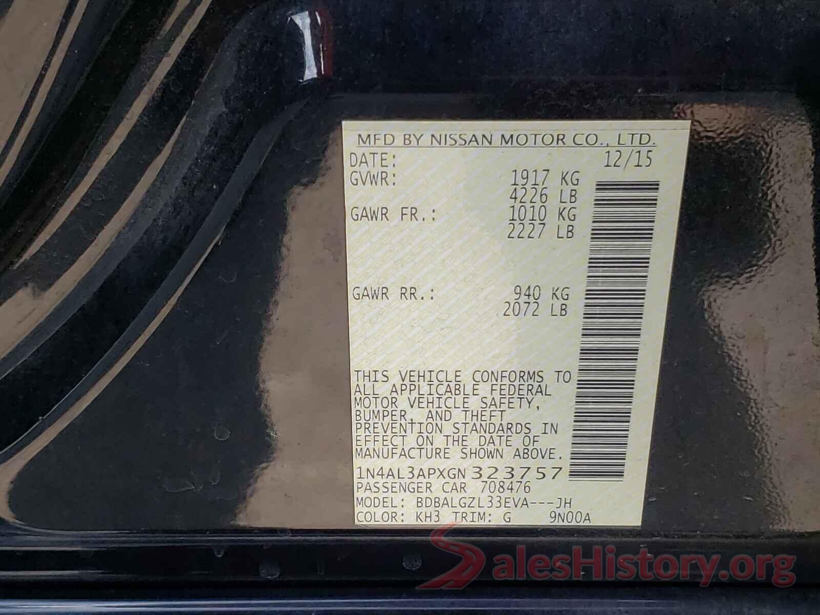 1N4AL3APXGN323757 2016 NISSAN ALTIMA