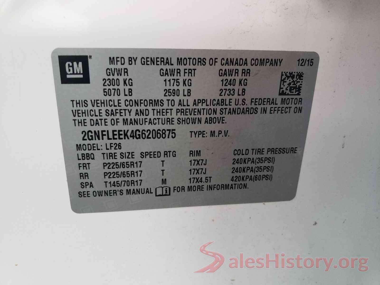 2GNFLEEK4G6206875 2016 CHEVROLET EQUINOX