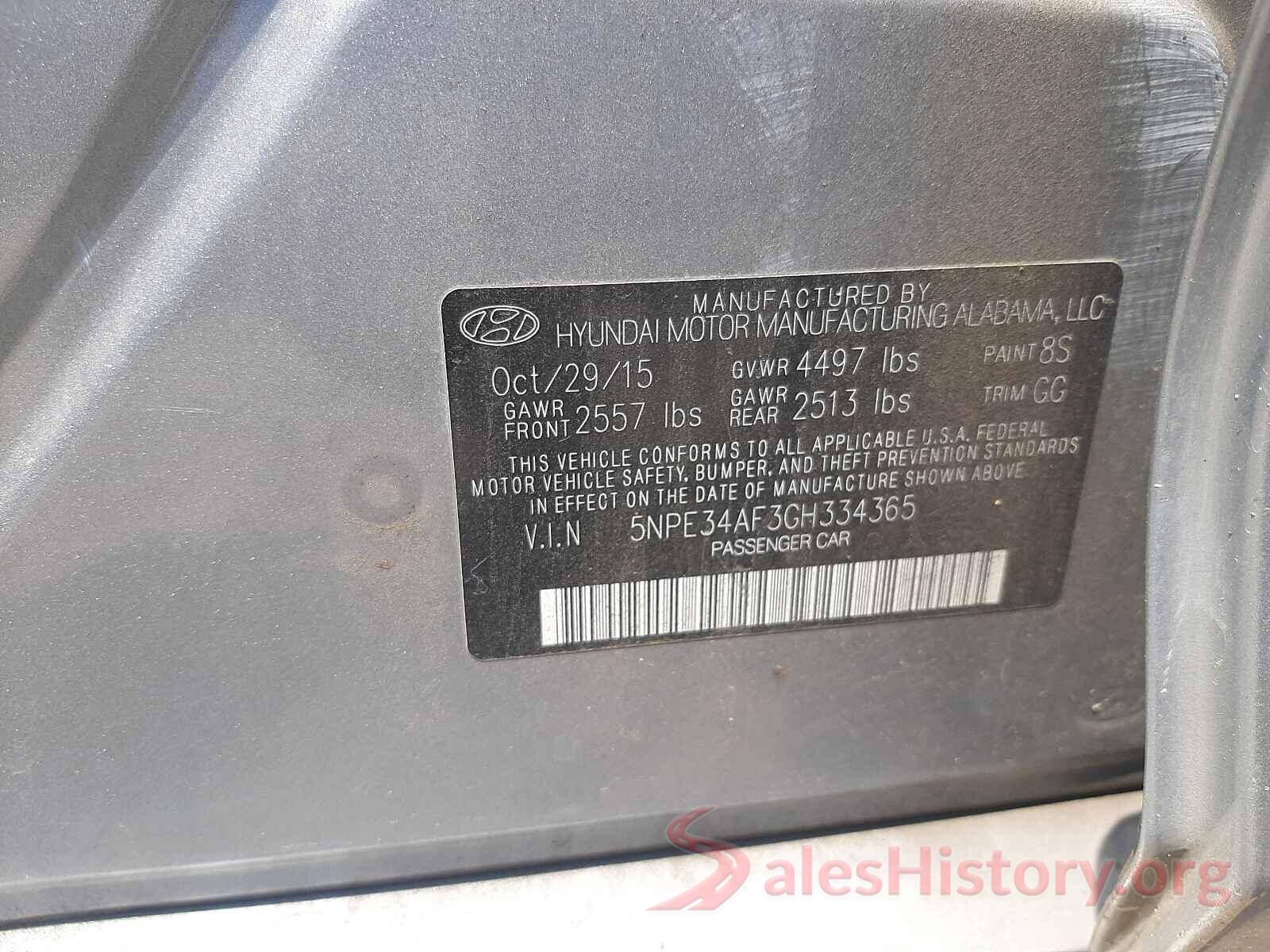 5NPE34AF3GH334365 2016 HYUNDAI SONATA