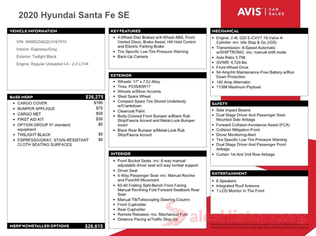 5NMS23AD2LH167910 2020 HYUNDAI SANTA FE