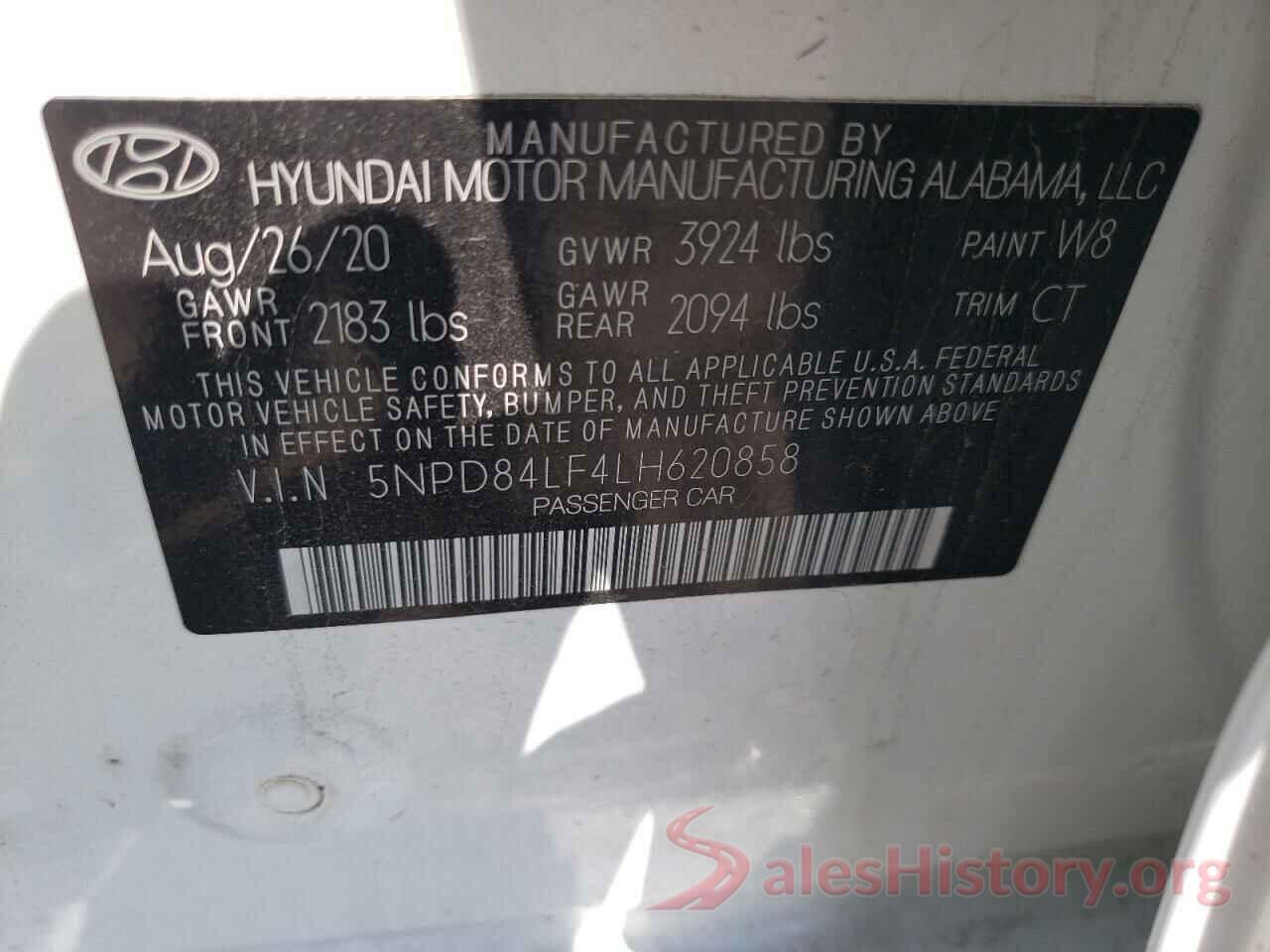 5NPD84LF4LH620858 2020 HYUNDAI ELANTRA