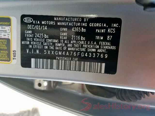 5XXGM4A76FG433769 2015 KIA OPTIMA LX