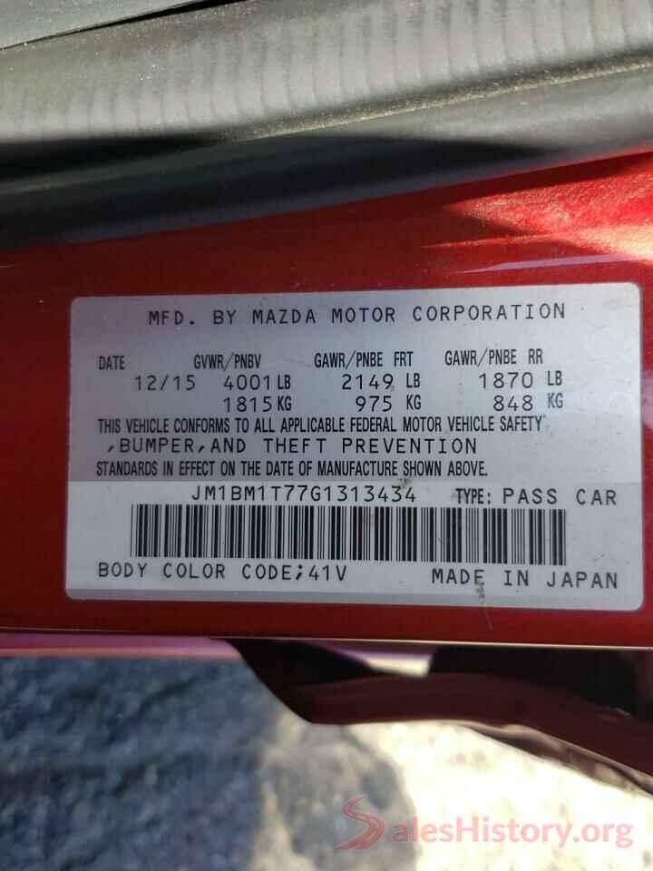 JM1BM1T77G1313434 2016 MAZDA 3