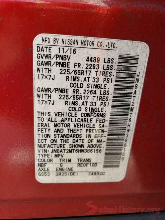 JN8AT2MT6HW386156 2017 NISSAN ROGUE