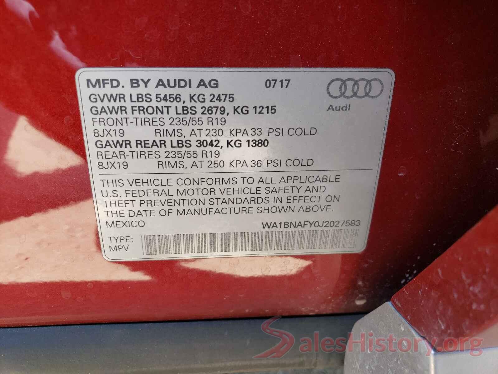 WA1BNAFY0J2027583 2018 AUDI Q5