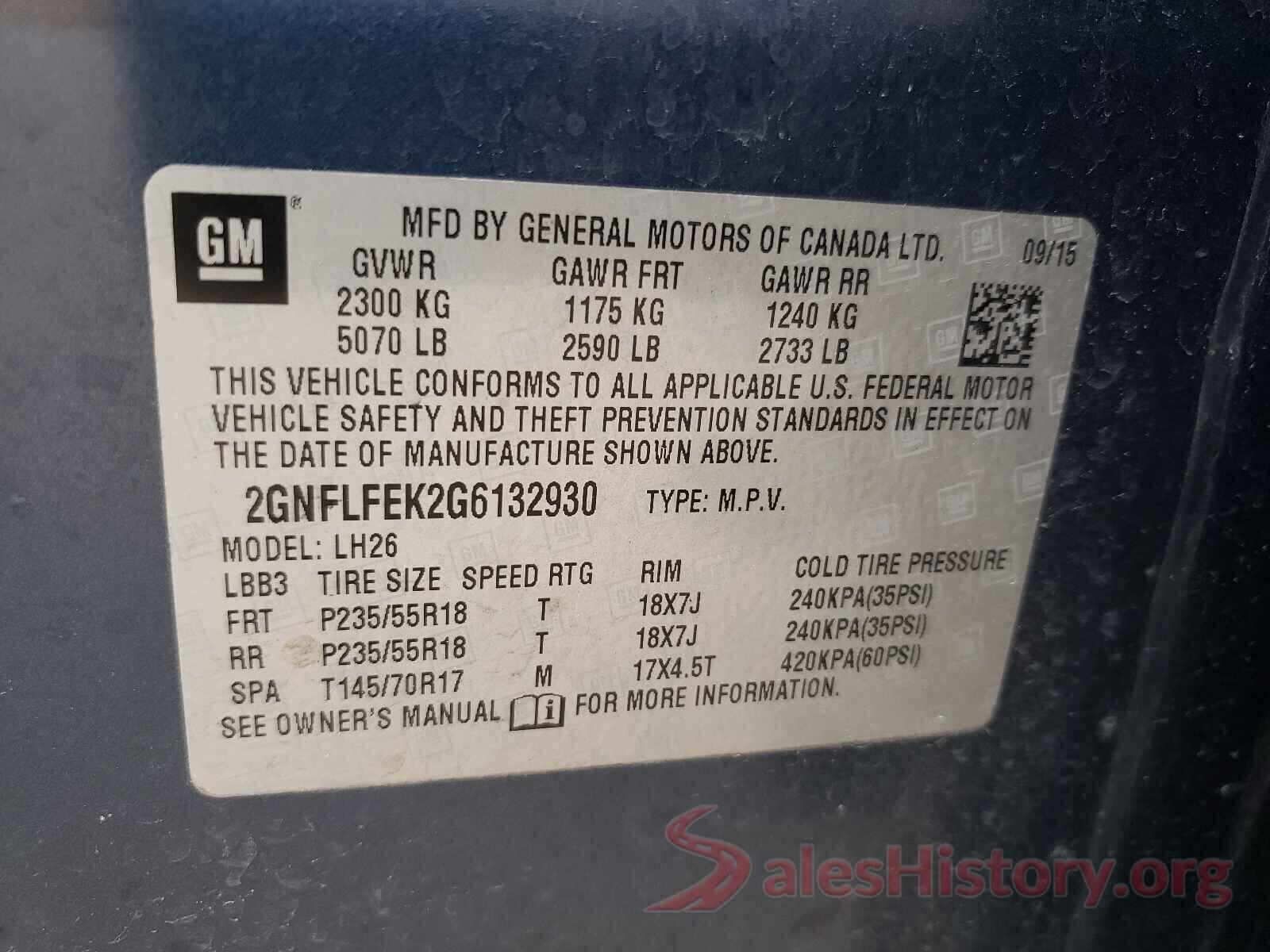 2GNFLFEK2G6132930 2016 CHEVROLET EQUINOX