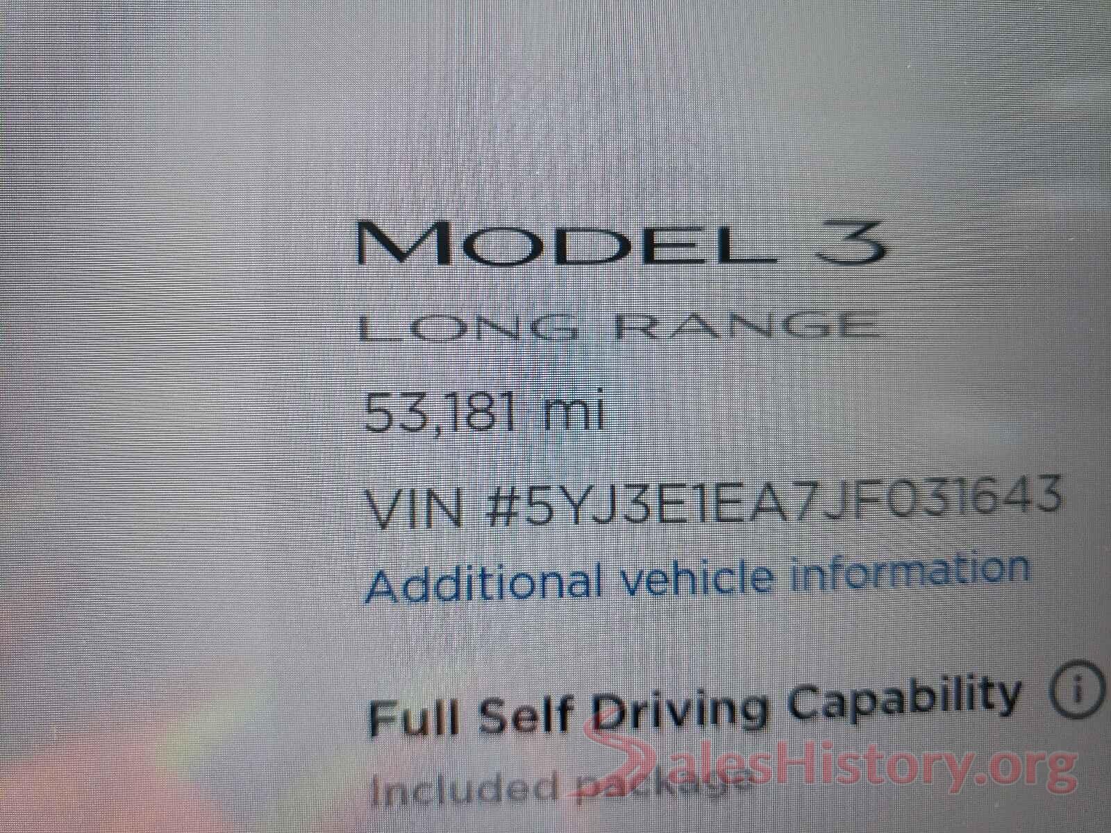 5YJ3E1EA7JF031643 2018 TESLA MODEL 3