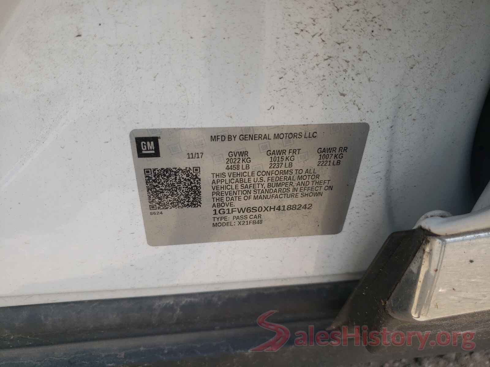 1G1FW6S0XH4188242 2017 CHEVROLET BOLT