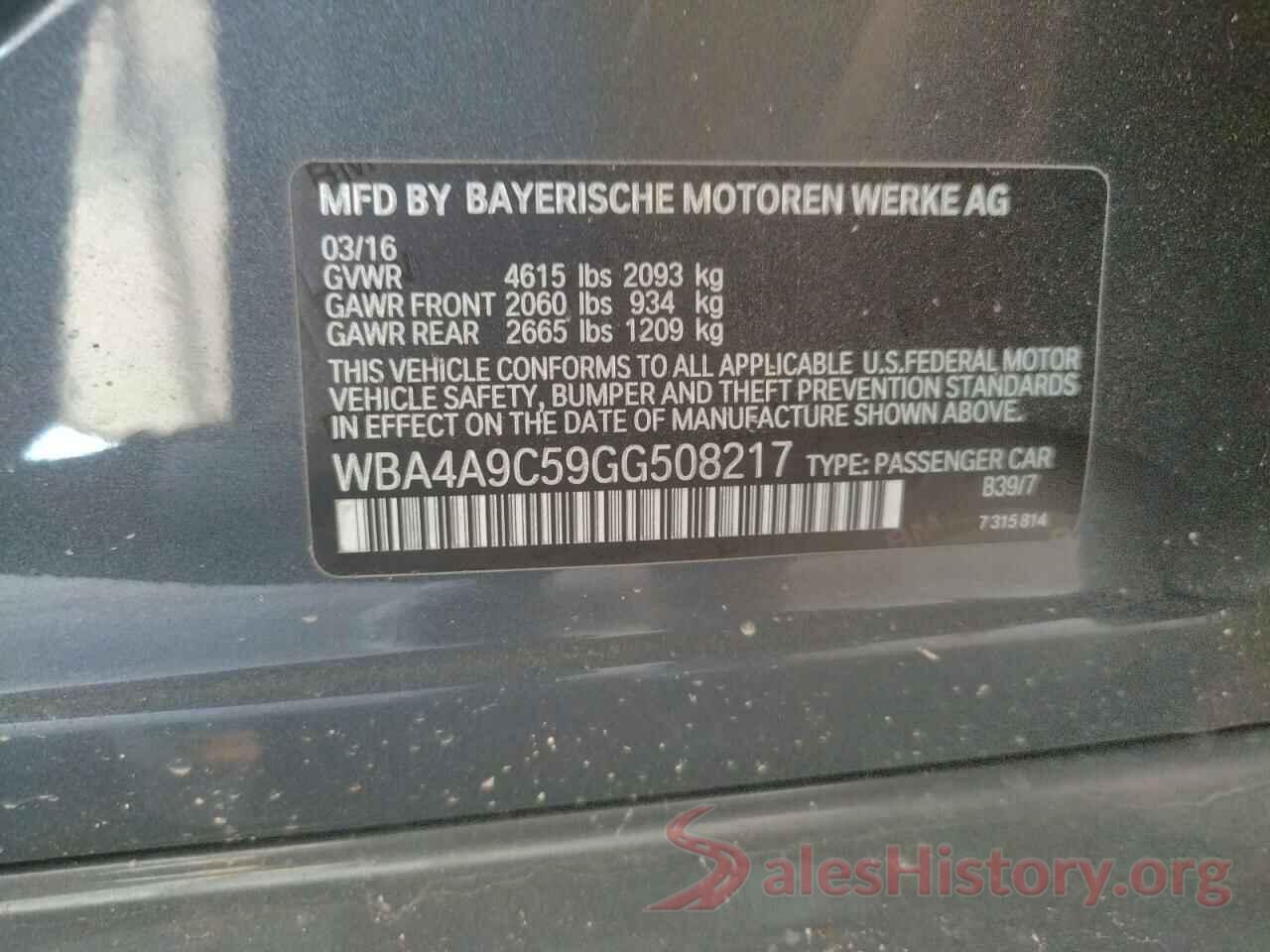 WBA4A9C59GG508217 2016 BMW 4 SERIES