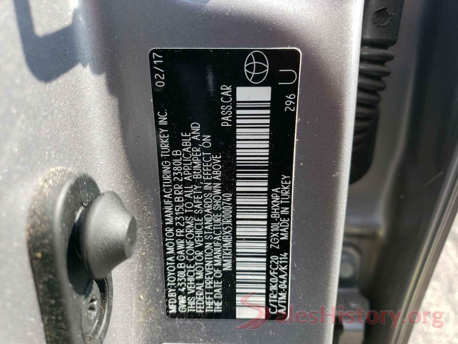 NMTKHMBX5JR000740 2018 TOYOTA C-HR