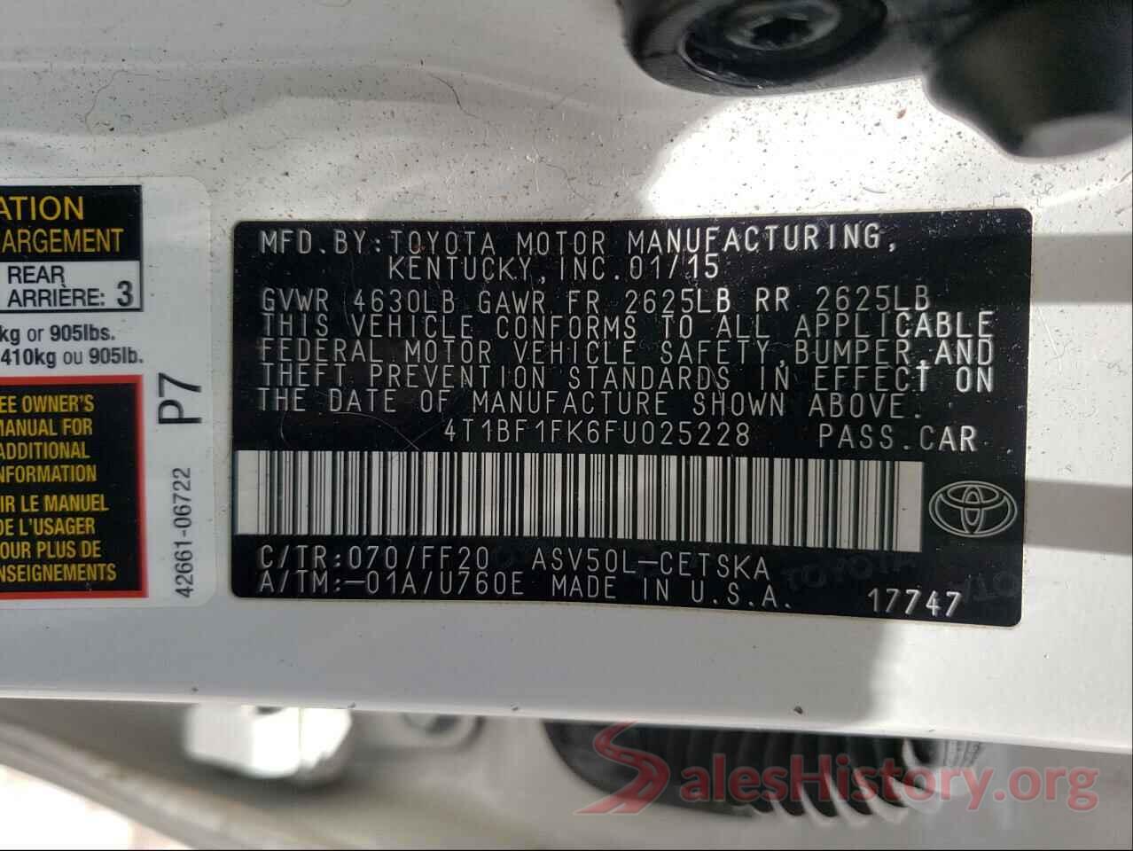 4T1BF1FK6FU025228 2015 TOYOTA CAMRY