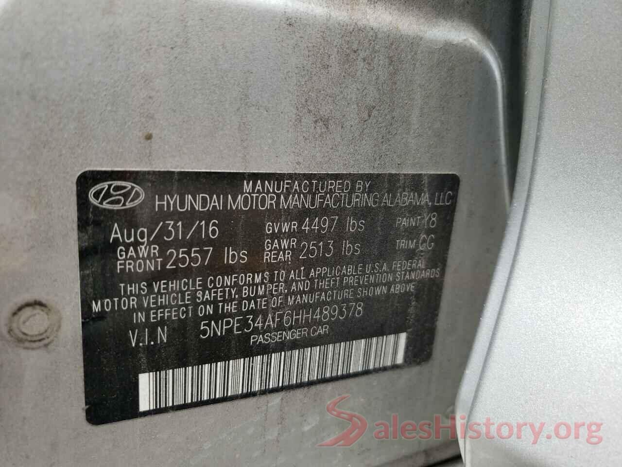 5NPE34AF6HH489378 2017 HYUNDAI SONATA