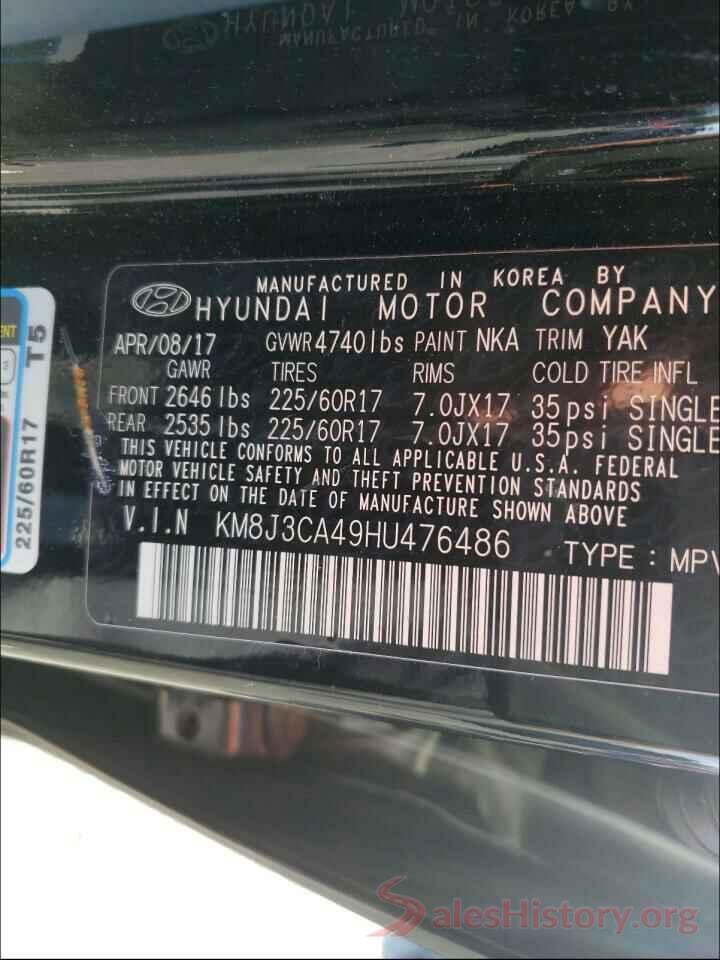 KM8J3CA49HU476486 2017 HYUNDAI TUCSON