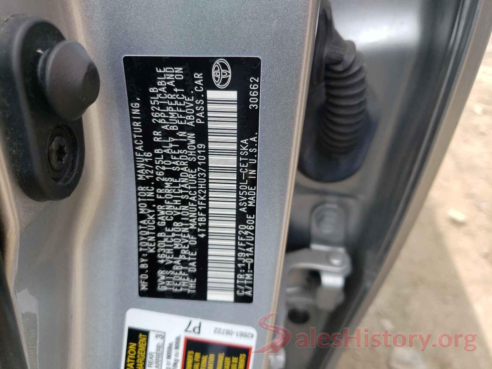 4T1BF1FK2HU371019 2017 TOYOTA CAMRY