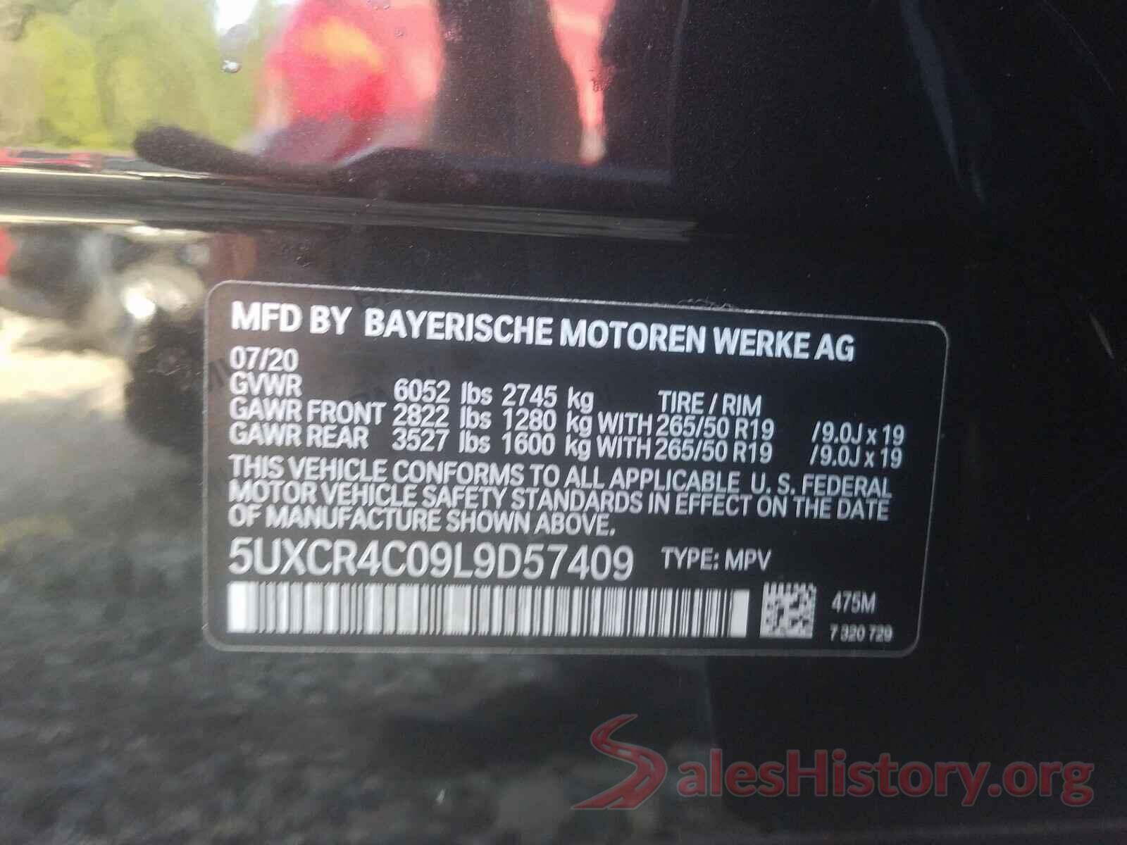 5UXCR4C09L9D57409 2020 BMW X5