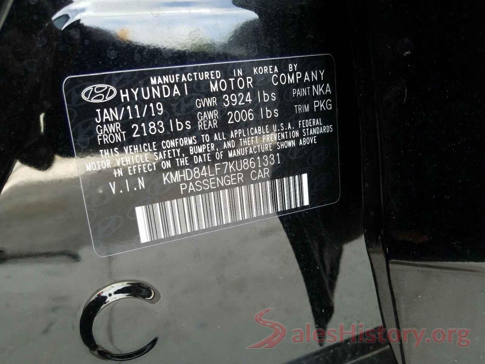 KMHD84LF7KU861331 2019 HYUNDAI ELANTRA