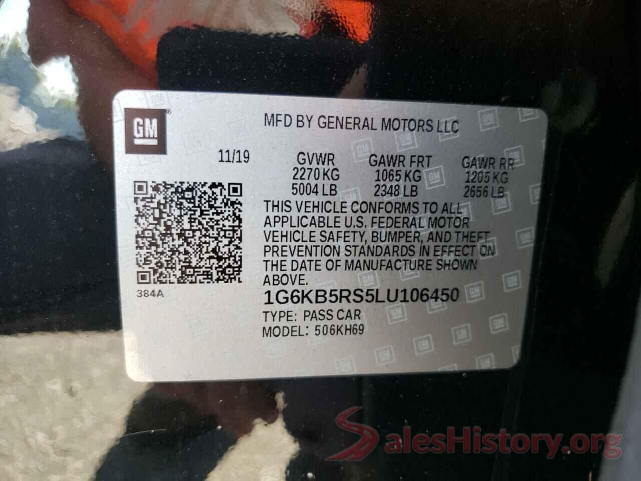 1G6KB5RS5LU106450 2020 CADILLAC CT6